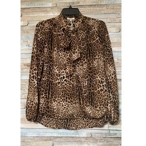 Pleoine Animal Print Blouse Long Sleeve XS